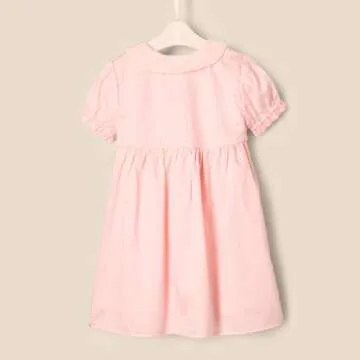 Amazon Essentials x Sofia Grainge Toddler Girls' Cotton Sateen Dress with Collar, Pink, 2T