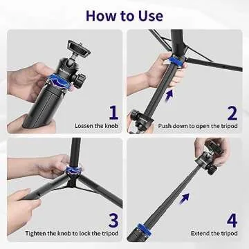 Kaitezenz Selfie Stick Tripod for Gopro Camera, 62" Extendable Tripod Stand with 360° Ball Head 1/4" Screw, Portable Lightweight Camera Tripod for GoPro Max Hero 11 10 9 8 7 6 5 DJI OSMO Action Camera