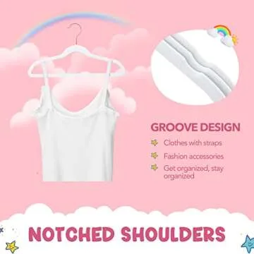 HOUSE DAY Velvet Kids Hangers 60 Pack, Premium Childrens Hangers for Closet, Ultra Thin Cute Hangers Kids Clothes Hanger, Non Slip Kids Felt Hangers 14 Inch, Small Hangers for Kids Clothes, White