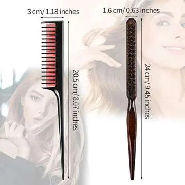 Patelai 3 Pcs Hair Teasing Comb Set - Volume & Style Essentials