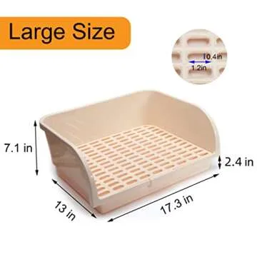 CalPalmy X-Large Rabbit Litter Box with 10PCS Bonus Pads, Drawer, Corner Toilet Box 17.3" x 13" and Bigger Pet Pan for Adult Guinea Pigs, Chinchilla, Ferret, Galesaur, Small Animals