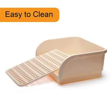 CalPalmy X-Large Rabbit Litter Box with 10PCS Bonus Pads, Drawer, Corner Toilet Box 17.3" x 13" and Bigger Pet Pan for Adult Guinea Pigs, Chinchilla, Ferret, Galesaur, Small Animals