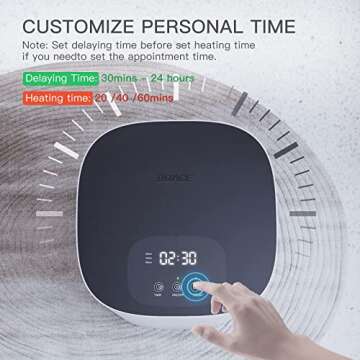 DOACE Towel Warmer Bucket, 26L Large Hot Towel Warmer with LED Display, Heat Timer 20/40/ 60 Min Adjustable, Up to 24 Hour Delay Timer, Fits Up to Two Oversized Towels - PJ, Bathrobe, Black White