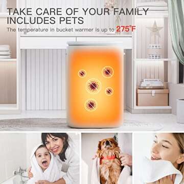 DOACE Towel Warmer Bucket, 26L Large Hot Towel Warmer with LED Display, Heat Timer 20/40/ 60 Min Adjustable, Up to 24 Hour Delay Timer, Fits Up to Two Oversized Towels - PJ, Bathrobe, Black White