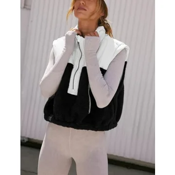 Stylish Patchwork Puffer Vest for Women, Flattering Fit