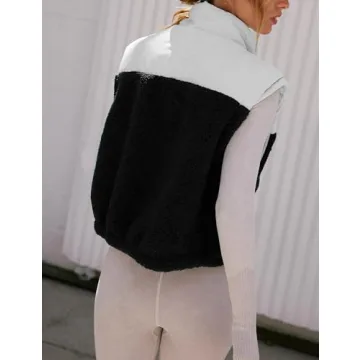 Stylish Patchwork Puffer Vest for Women, Flattering Fit