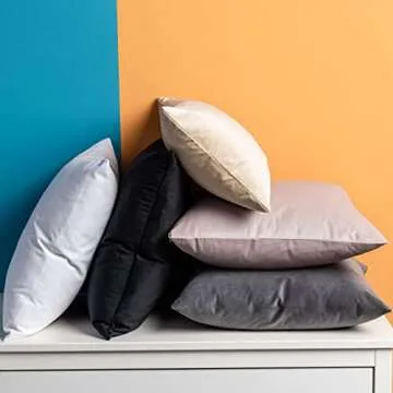 JUSPURBET Black Halloween Velvet Throw Pillow Covers 18x18 inch Set of 2 for Living Room Couch Sofa Bedroom Decorative Square Solid Soft Cushion Cases with Invisible Zipper