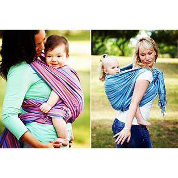 Hip Baby Wrap Woven Baby Carrier for Infants and Toddlers - Perfect for Baby Shower, Baby Sling Carrier Baby Wrap Carrier Baby Carriers Baby Wearing Carrier Baby Sling and Nursing Cover Summer Rainbow