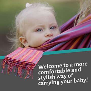 Hip Baby Wrap Woven Baby Carrier for Infants and Toddlers - Perfect for Baby Shower, Baby Sling Carrier Baby Wrap Carrier Baby Carriers Baby Wearing Carrier Baby Sling and Nursing Cover Summer Rainbow