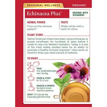 Organic Echinacea Plus Herbal Tea for Immune Health