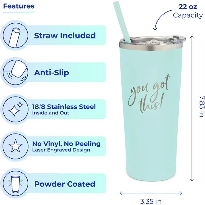 SassyCups Engraved Mint Insulated Tumbler 22 Oz