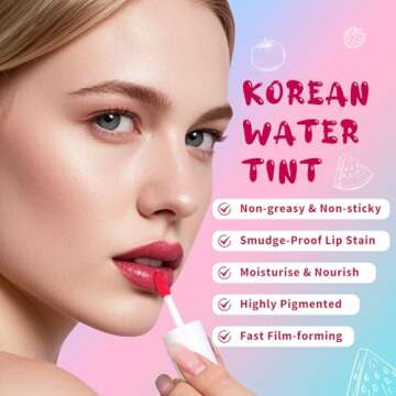 bayfree Lip Tint Stain, Long Lasting Korean Lip Stain Set, Non-sticky Waterproof Lightweight Lip and...
