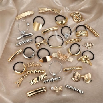 Papasgix 9 PCS Metal Hair Ties for Thick Hair Accessories