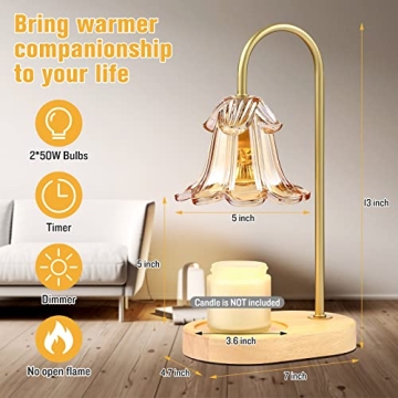 Elegant Electric Candle Warmer Lamp with Timer and Bulbs