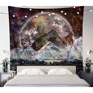 LUCID EYE Dark Moon Trippy Tapestry - Psychedelic Wall Art