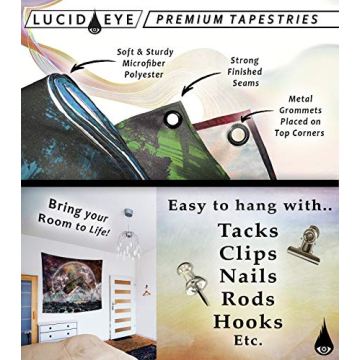 LUCID EYE Dark Moon Tapestry - Psychedelic Wall Art