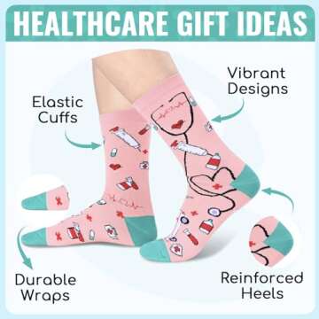 HAPPYPOP Funny Doctor Nurse Socks - Perfect Gift for Nurses and Students