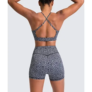 IWEMEK Women Polka Dot 2 Piece Workout Outfits Set