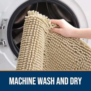 OLANLY Dog Door Mat - Absorbent Non-Slip Washable Chenille