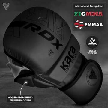 RDX MMA Gloves Sparring Grappling, Combat Sports Hybrid Open Palm Gloves