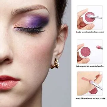 LORMAY 3 Pcs Silicone Eyeshadow and Lip Mask Makeup Brushes. Professional Tools for Applying Cream or Liquid Eye Shadows and Lip Colors