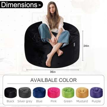 HABUTWAY Bean Bag Chair Luxurious Velvet Comfortable Design