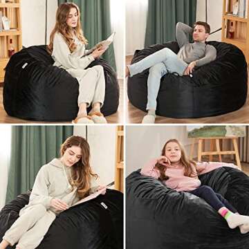 HABUTWAY Bean Bag Chair Luxurious Velvet Comfortable Design