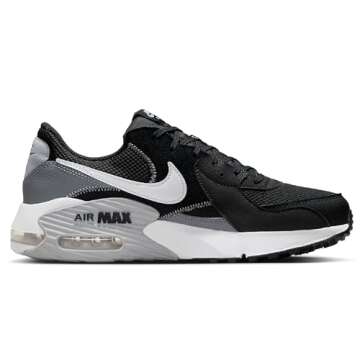 Nike Men's Air Max Excee Shoes Sneaker, Black/White-Cool Grey-Wolf Grey, 12