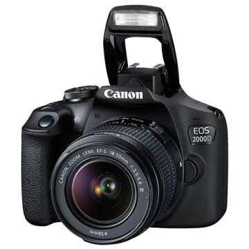 Canon Cameras EOS 2000D / Rebel T7 Digital SLR Camera Body w/Canon EF-S 18-55mm f/3.5-5.6 Lens 3 Len...