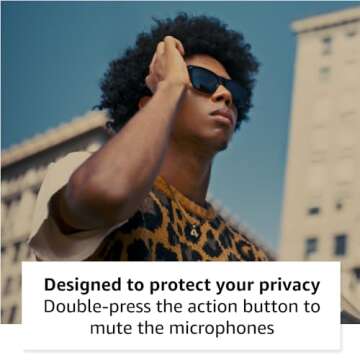 Amazon Echo Frames (3rd Gen) | Smart glasses with Alexa | Square frames in Classic Black with polarized sunglass lenses