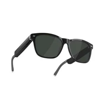 Amazon Echo Frames (3rd Gen) | Smart glasses with Alexa | Square frames in Classic Black with polarized sunglass lenses