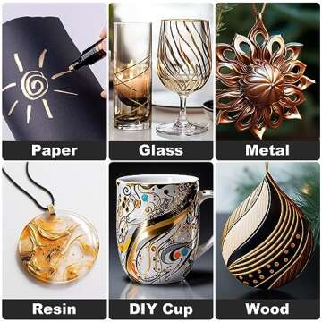 SigWong Liquid Mirror Chrome Markers - 3 Colors Gloss Permanent Reflective Mirror Chrome Pen for Resin Supplies, Metal Model, Glass, Plastic Painting, DIY Art Projects (2-3mm Tips)