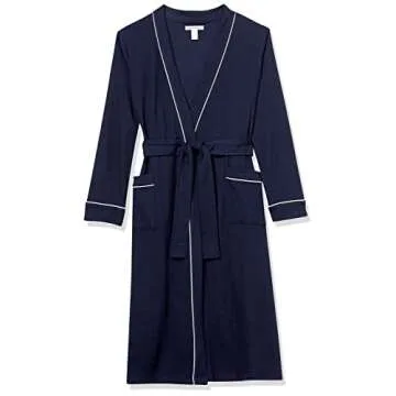 Amazon Essentials Women's Lightweight Waffle Full-Length Robe (Available in Plus Size), Navy, Medium