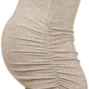 KIM S Maternity Dress Bodycon Dresse Baby Shower Champagne Large