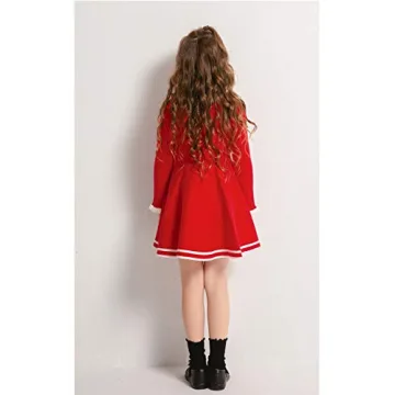 Toddler Girls Red Knitted Skater Dress Winter Warm Stylish