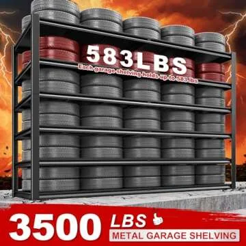 REIBII Heavy Duty Garage Shelving Unit - 3500LBS Capacity