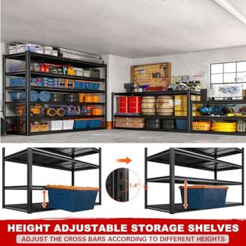 REIBII Heavy Duty Garage Shelving Unit - 3500LBS Capacity