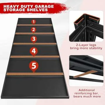 REIBII Heavy Duty Garage Shelving Unit - 3500LBS Capacity