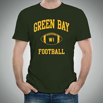 UGP Campus Apparel Green Bay Classic Football Arch Basic Cotton T-Shirt - X-Large - Forest