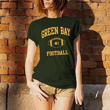 UGP Campus Apparel Green Bay Classic Football Arch Basic Cotton T-Shirt - X-Large - Forest