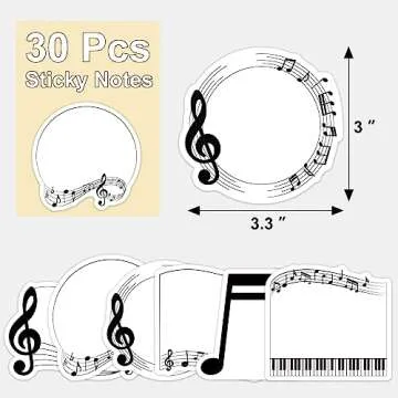 Elegant 30 Pack Music Sticky Notes for Teachers and Students