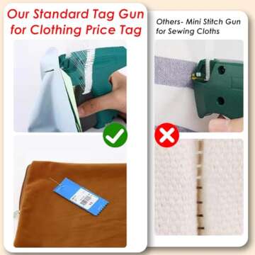 Price Tagging Gun for Clothing,(Not Stitch Gun) Standard Retail Price Tag Attacher Gun Kit for Cloth...