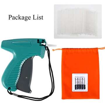 Price Tagging Gun for Clothing,(Not Stitch Gun) Standard Retail Price Tag Attacher Gun Kit for Clothes Labeler with 6 Needles & 2000pcs 2" Barbs Fasteners & Organizer Bag for Store Warehouse Yard Sale