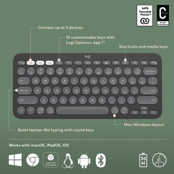 Logitech K380s Slim Bluetooth Keyboard - Tonal Graphite