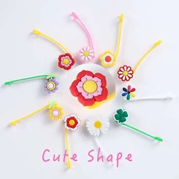 Cute Reusable Silicone Straw Caps - 12 Pack