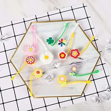 Cute Reusable Silicone Straw Caps - 12 Pack