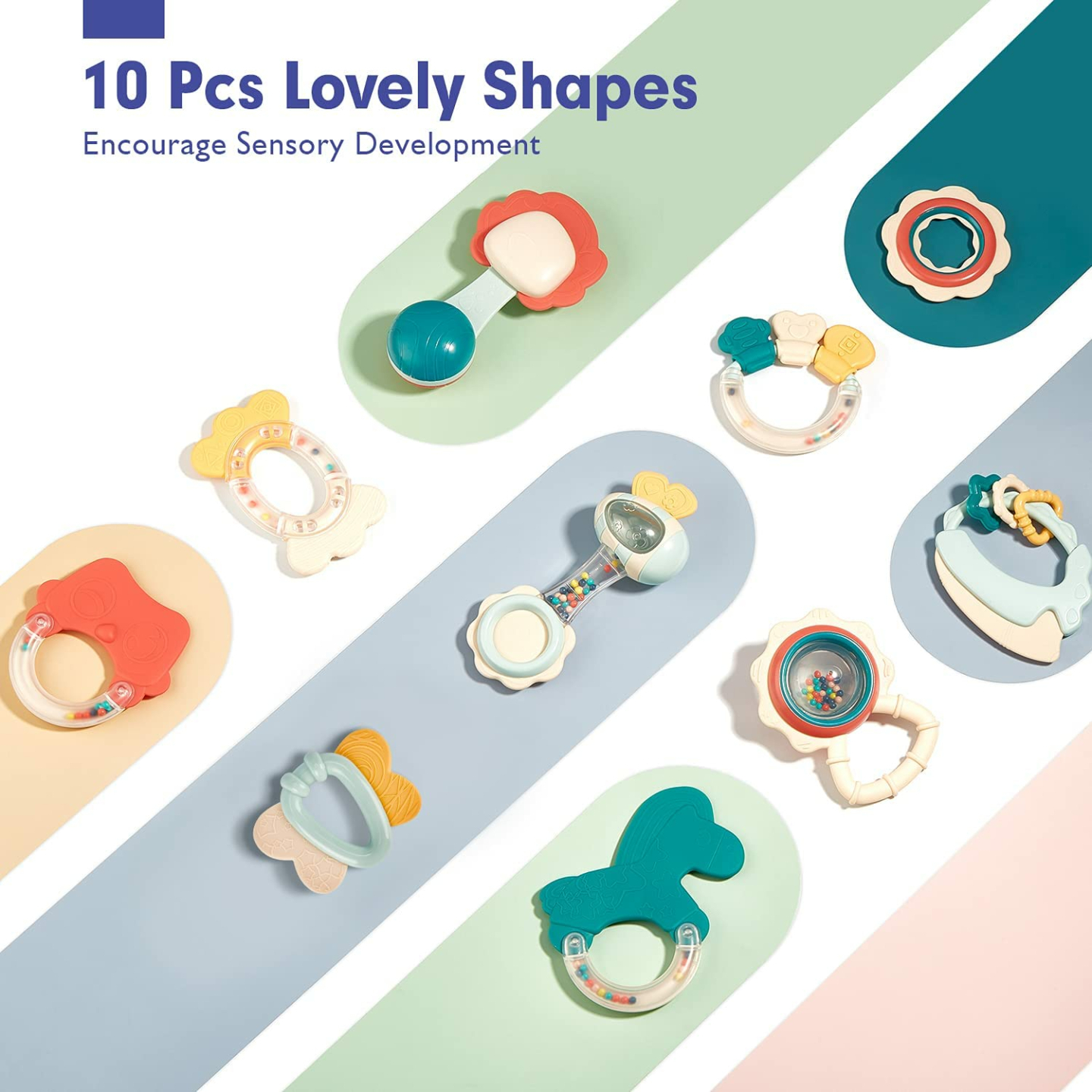 Hahaland Baby Toys Set for 0-12 Months - Teething & Fun