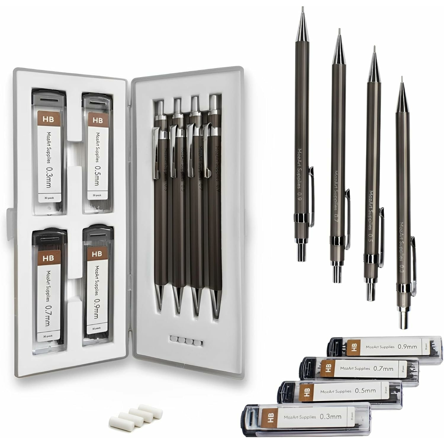 MozArt Mechanical Pencil Set for Writers and Artists