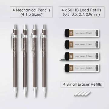 MozArt Mechanical Pencil Set for Writers and Artists