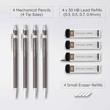 MozArt Mechanical Pencil Set for Writers and Artists